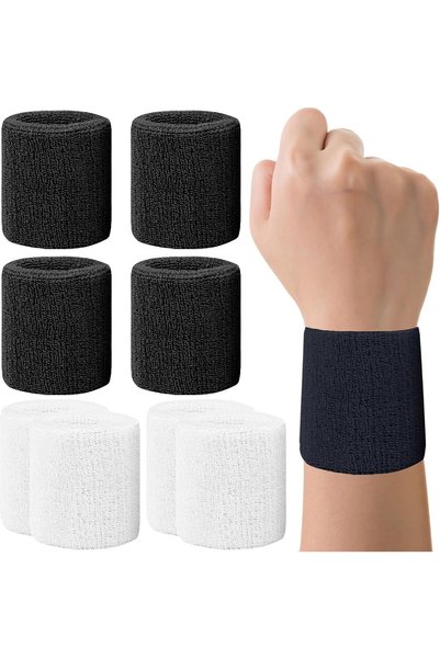 Generic 8 Pack Wrist Sweatbands Tennis Wrist Bands Absorbent Sweat Band for M...