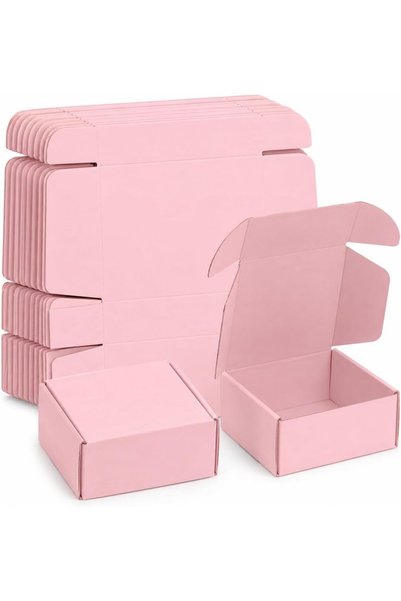 Generic 10 Pack Pink Gift Boxes with Lids, 4 x 4 x 4 Inch Foldable Cardboard ...