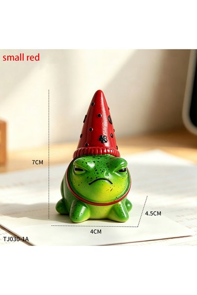 Choice TJ030-1A Cute Grumpy Frog Resin Figurine with Polka Dot Party Hat for ...