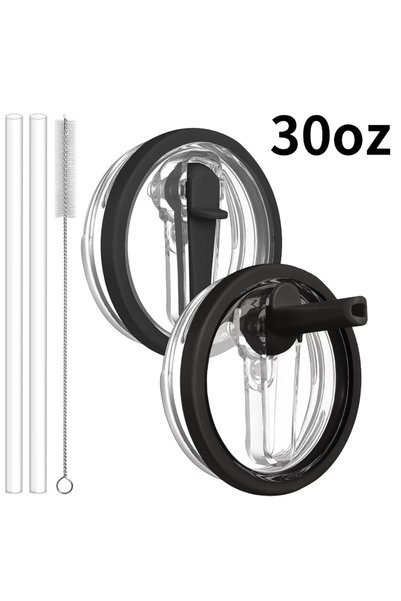 Choice Black-2pcs-30oz 2 Pack 30/40 oz Tumbler Detachable Flip Straw Lid Repl...