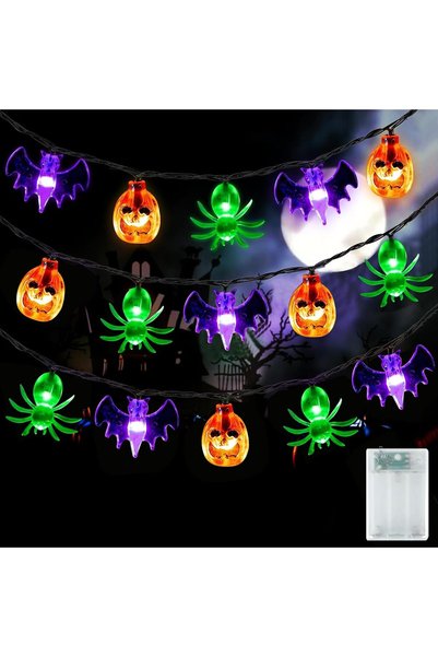 Generic Hallo ween Lights, Battery Powered Hallo ween Decorations Bat Spider ...