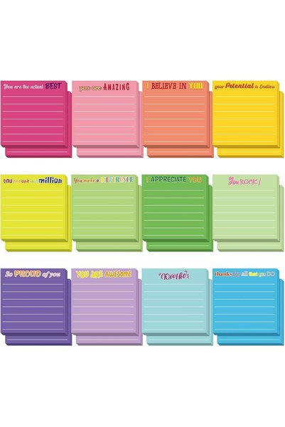Generic 24 Pcs Inspirational Sticky Notes with Lines, Cute Motivational Stick...