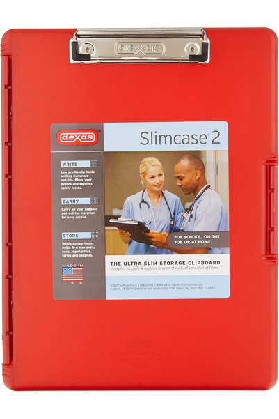 Generic حافظة Slimcase 2 بلاستيكية مع فتحة جانبية ومساحة تخزين، لون أحمر فراو...