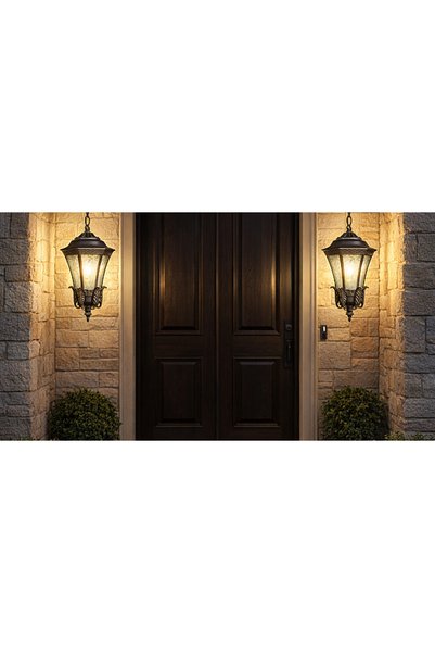 Generic Brand Lantern Outdoor Area Black Center E27 Chain Length 2 Meters