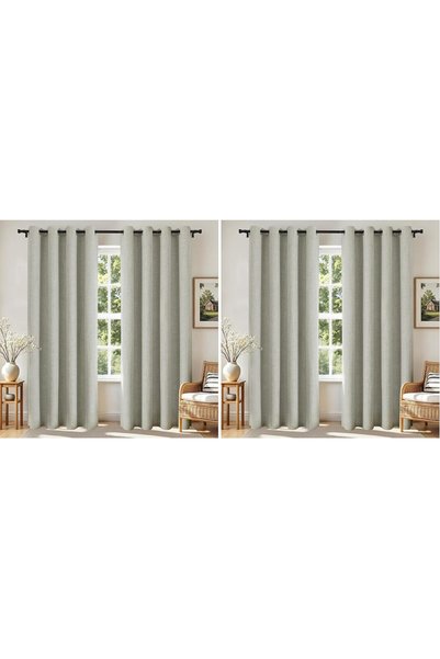 Generic Blackout Curtains 84 Inches Long, Light Beige Curtains 84 Inch Length...