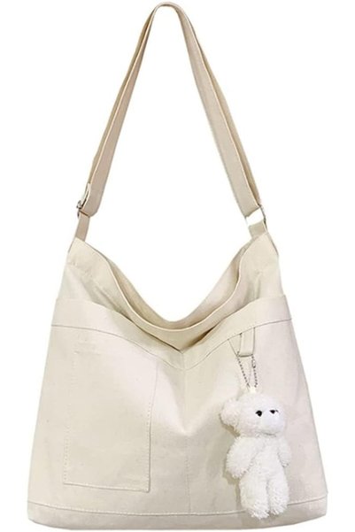 Generic Women Economical Cotton Canvas Tote Bag, Women's Retro Large Size Can...