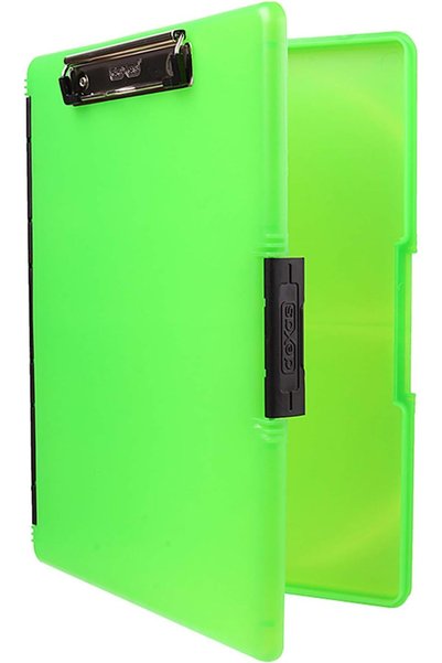 Generic Slimcase 2 Storage Clipboard with Side Opening, Neon Green, Office Su...