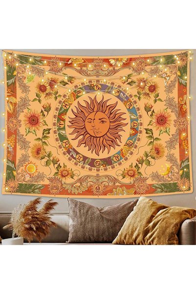 Generic Yellow Sun and Moon Tapestry Vintage Indie Boho Tapestry Wall Hanging...