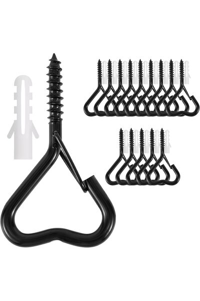 Generic 22 PCS Q-Hanger Hooks with Safety Buckle, Windproof Screw Hooks, Ceil...