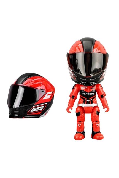 Choice red Motorcycle Helmet Mini Helmet Keyring Simulated Rider Figure Model...