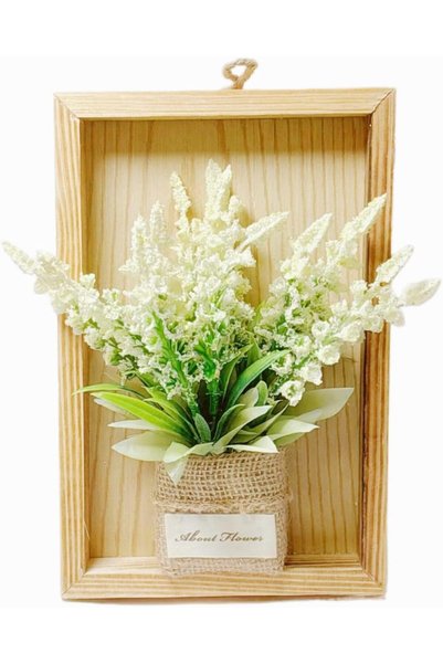 Generic Artificial Hanging Plants Wall Décor in Wooden Frame (22.8 x 15.5 cm)...