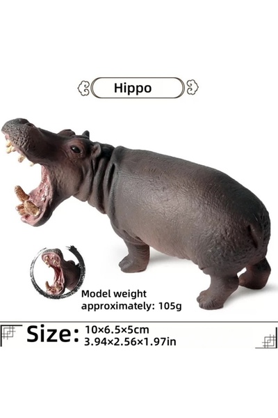 Choice hippo PVC Solid Wildlife Series Figurines - Gorilla Tiger Lion Panda E...