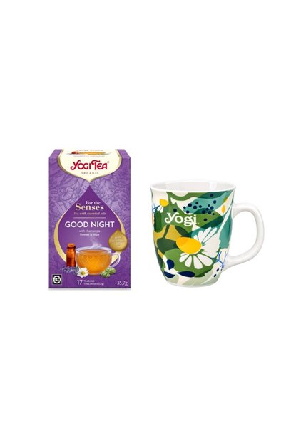 Yogi Tea Pachet Ceai cu ulei esential, Noapte Buna, bio 35.7g si Cana de port...