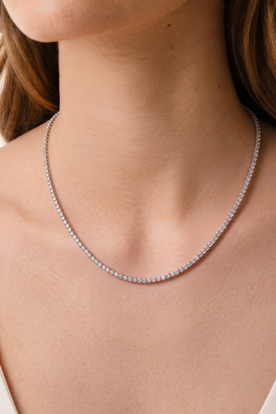 Ferlin Jewelry 2 MM Su Yolu Kolye Dönme Yapmayan Rhodium 42 CM