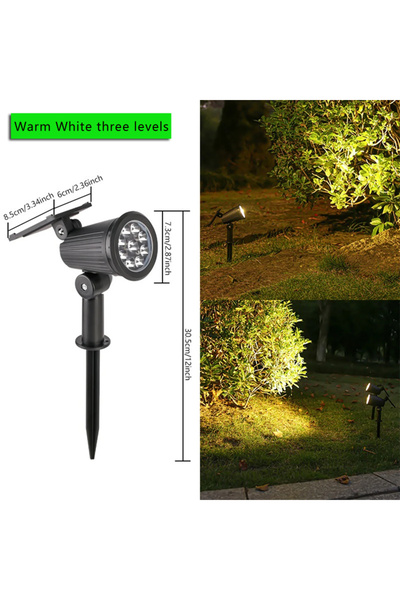 Choice 1PC Warm Light Solar Lawn Projector Spotlight with RGB Gradient & 3 Br...