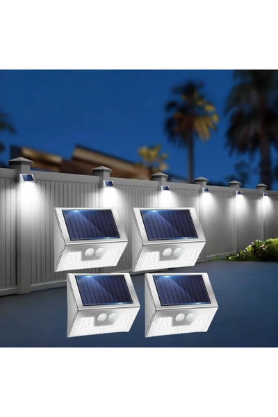 Choice 0-5W 4PACK-cold white Solar Powered Wall Mounted Light, 2/4/6 Counts W...