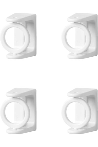 Generic 4 Pcs Curtain Rod Holder with Swivel Ring, Self-Adhesive 360° Rotatin...