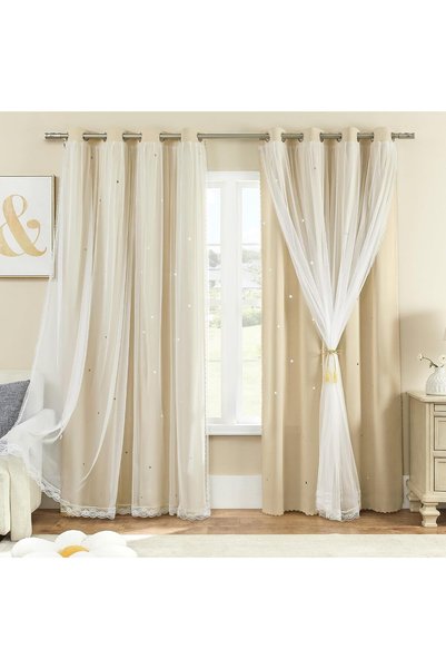 Generic Curtains for Bedroom Decor Beige34/63/1