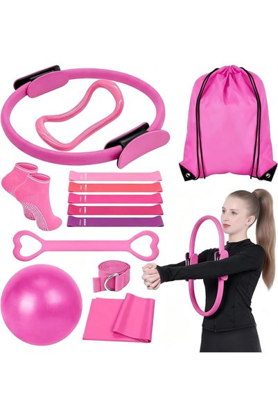 Generic Pilates Ring Set, 13 Pcs Pilates Kit with Ring, Ball, Resistance Band...
