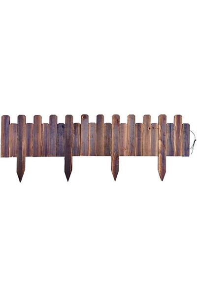 LINGWEI Wooden Picket Fence Wooden Garden Border Landscape Edging Border Wood...