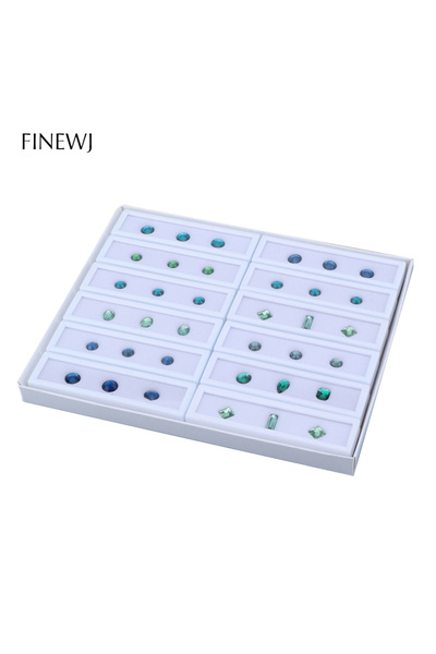 Choice 12pcs White Top Glass Gemstone Display Storage Put Box Wholesale 12pcs...