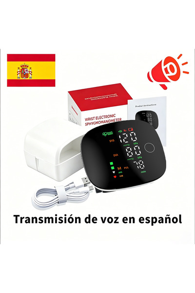 Choice Spanish voice Rechargeable Wrist Blood Pressure Monitor With LED Displ...