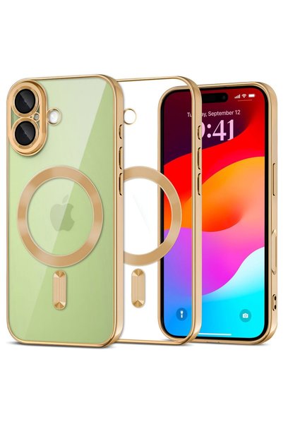 ERBORD Husă pentru iPhone 17, Electro MagSafe, auriu, TPU elastic, protecție ...