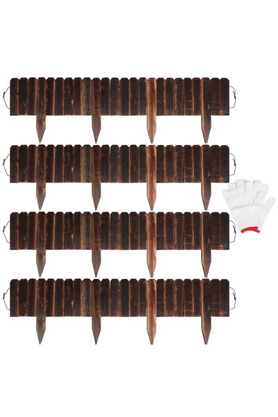 GENERAL Newflager 4 Pack Garden Wooden Fence Anti-Corrosive Outdoor Landscape...