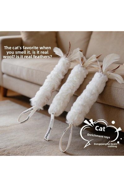 Choice Real Wool Feather Cat Plump Toy Self-Hi Anti-Boredom Silent Cat Toy