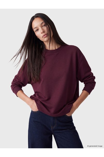 LC Waikiki TWO MT SHOP QUALITY LCW EVERYDAY Plum Oversized Soft-Touch Women's...