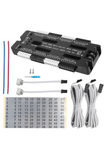 Choice مجموعة تحكم في إضاءة الدرج بـ 32 قناة، مع مستشعر حركة LED أسود، سطوع ق...