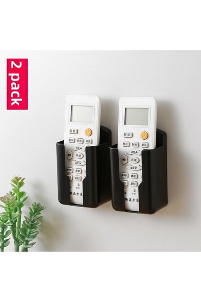 Choice 2PCS-Black all Mounted Remote Control Holder No Drilling Adhesive Stor...