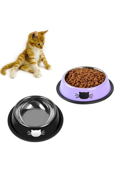 Generic Stainless Steel Cat Bowl Pet Bowl, Non-Slip Cat Pet Bowl for Food and...