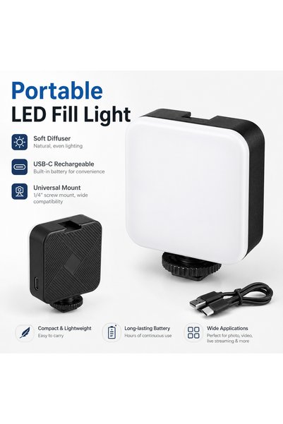 Choice Cool White(5500-7000 AY49 AY-49 RGB LED Video Light Portable Mini Pock...