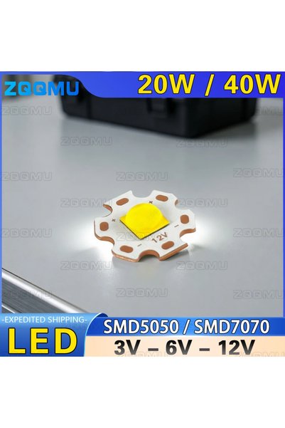 Choice قطعة واحدة من مصابيح LED بيضاء 6000K بقوة 20 واط 7070-12V 20W 40W 5050...