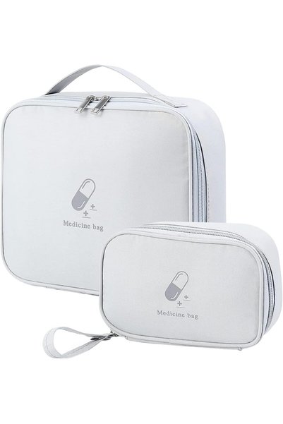 Generic First Aid Kit Bags, 2 Pieces Grey Medical Medicine Bags, First Aid Ba...