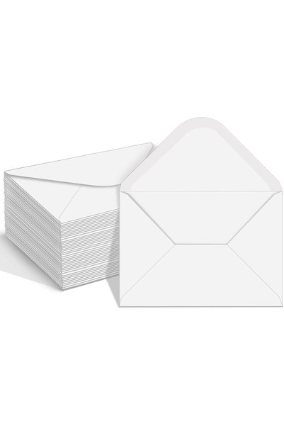 Generic 100 ظرف مقاس 4×6 - أظرف بيضاء A6 للبطاقات البريدية والصور، مناسبة للت...