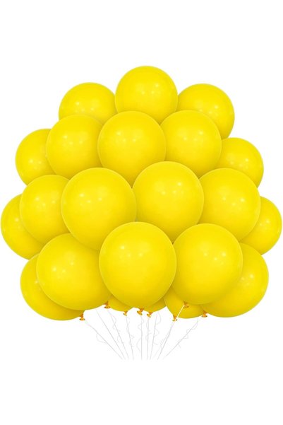 Generic 50 قطعة من بالونات الحفلات الصفراء المصنوعة من اللاتكس، بالونات صفراء...