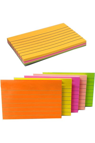 Generic Sticky Notes 3X5 inch Pastel Ruled Post Stickies Super Sticking Power...