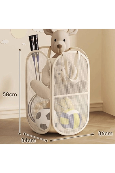 Choice B Sub Block Design Doll Storage Basket Side Pocket with Handle Storage...