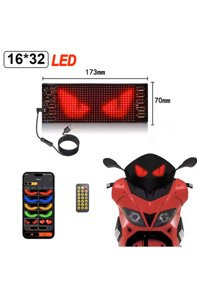 Choice 16x32 LEDs 7x17.3 CM LED Devil Eye Lights for Motorcycle & Car Windshi...