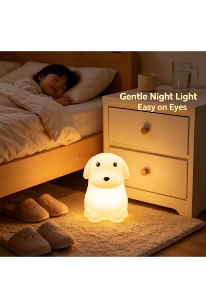 Choice A friend of mankind Cute Puppy Silicone Night Light RGB Touch Tap Lamp...