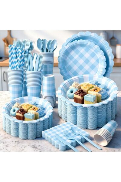 Generic 200 Pcs Disposable Paper Plates and Napkins,25 Guest Party Supplies D...