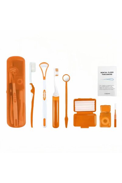 Choice Orange Dental Care Kits 8Pcs/Box Portable Orthodontic Tools Interdenta...