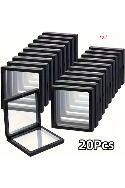 Choice 7x7-20pcs 20Pcs Clearview 3D Floating Display Cases Dustproof Acrylic ...