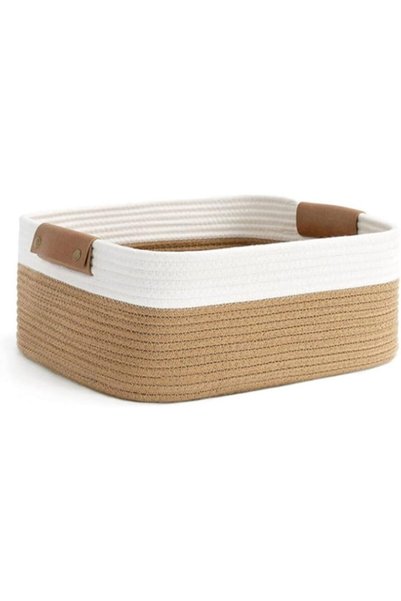 Generic Storage basket Size Big Tall Cotton Rope Storage Basket, Jute Baby Nu...