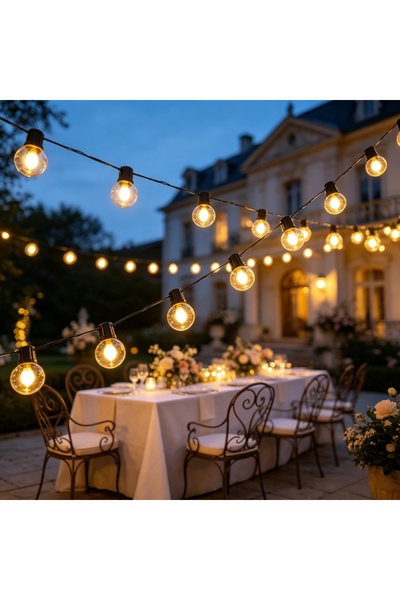 Choice 1PC 8M20LED Warm White Solar G40 Globe String Lights, Warm White LED W...