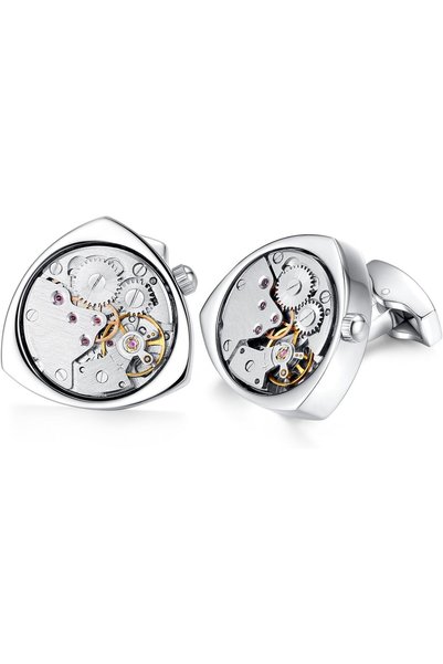 Generic Mens Vintage Watch Movement Steampunk Cufflinks with Gift Box-Working...