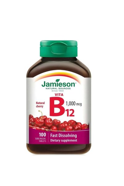 Jamieson فيتامين ب 12 - 1000 ميكروغرام - أقراص تحت اللسان | 100 قرص