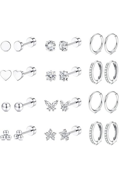 Generic Hypoallergenic Surgical Steel Earrings for Sensitive Ears 14K Gold Fl...